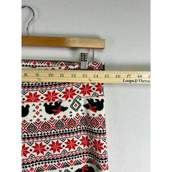 No Boundaries Fair Isle Bear Christmas holiday leggings large - Picture 7 of 7